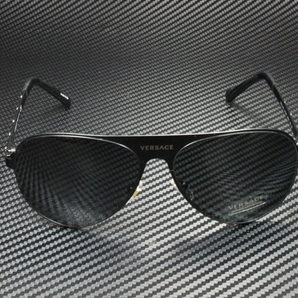 Versace Blacked Matte w/ Silver Emblems 59mm Women